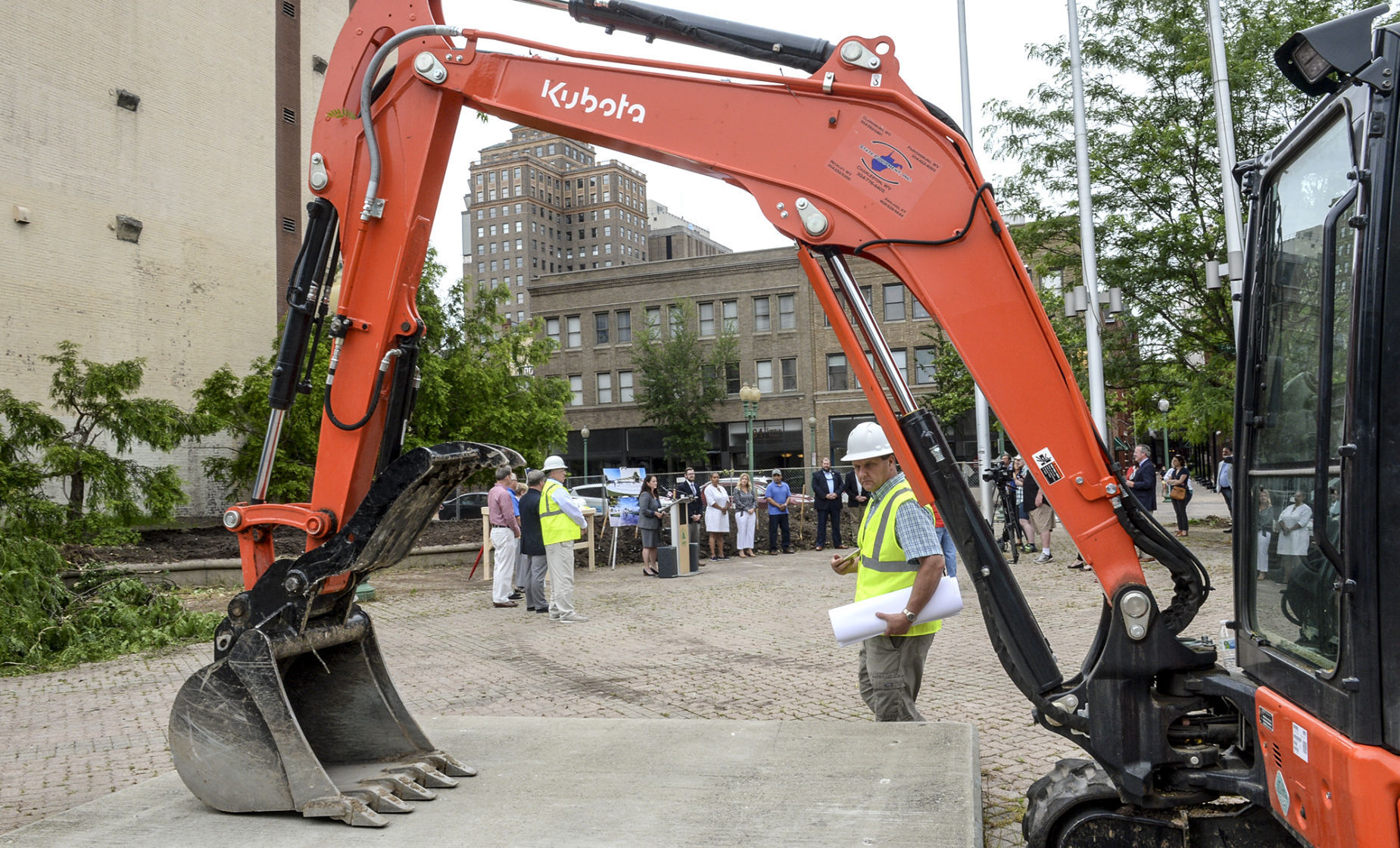 PHOTO: Setting the stage for a new Slack Plaza